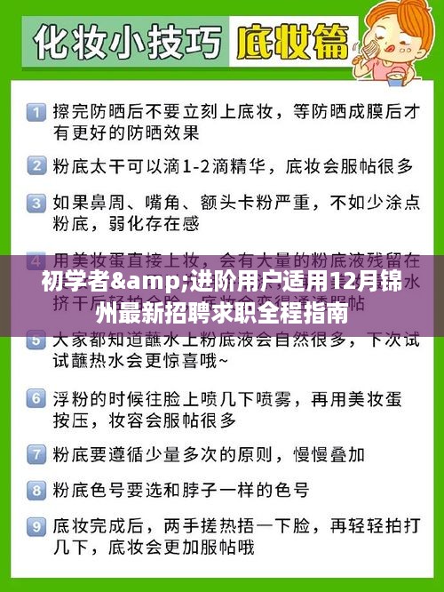 12月锦州招聘求职全程指南，适合初学者与进阶用户