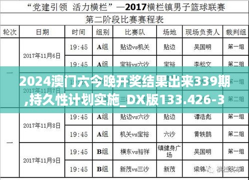 2024澳门六今晚开奖结果出来339期,持久性计划实施_DX版133.426-3