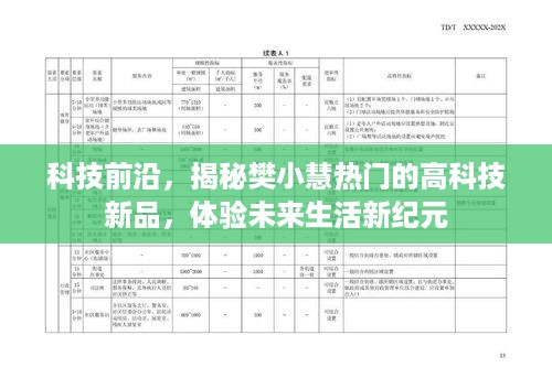 科技前沿揭秘，樊小慧引领的高科技新品，探秘未来生活新纪元