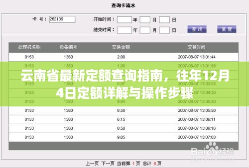 云南省定额查询指南，最新定额详解及往年12月4日操作步骤解析