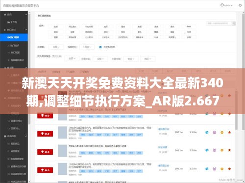 新澳天天开奖免费资料大全最新340期,调整细节执行方案_AR版2.667