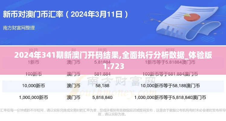 2024年341期新澳门开码结果,全面执行分析数据_体验版1.723