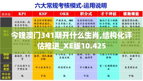 今晚澳门341期开什么生肖,结构化评估推进_XE版10.425