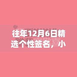 往年12月6日精选个性签名，小红书暖心文字回顾