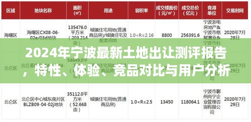 2024宁波土地出让测评报告，特性、体验、竞品对比与用户洞察