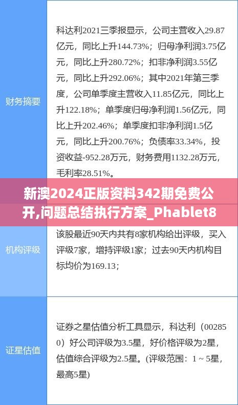 新澳2024正版资料342期免费公开,问题总结执行方案_Phablet8.183