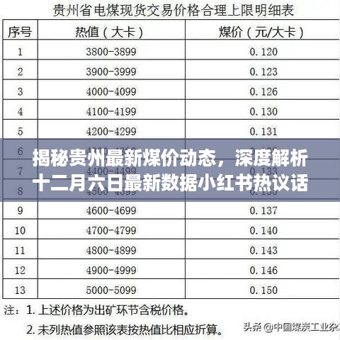 揭秘贵州最新煤价动态，深度解析十二月六日数据，煤炭市场新趋势小红书热议话题！