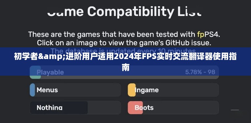 2024年FPS实时交流翻译器，从初学者到进阶用户的使用指南