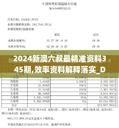 2024新澳六叔最精准资料345期,效率资料解释落实_D版7.774