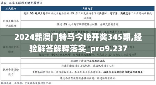 2024薪澳门特马今晚开奖345期,经验解答解释落实_pro9.237