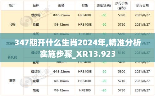 347期开什么生肖2024年,精准分析实施步骤_XR13.923