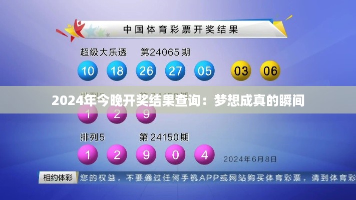 2024年今晚开奖结果查询：梦想成真的瞬间