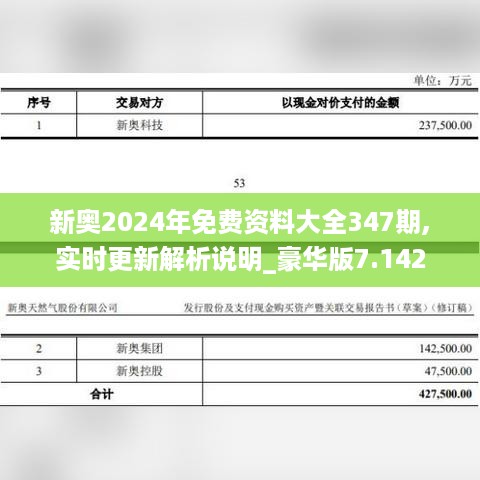 新奥2024年免费资料大全347期,实时更新解析说明_豪华版7.142