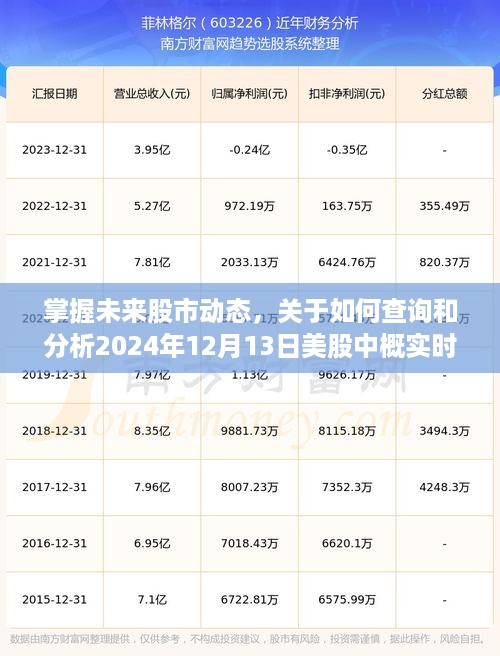 全面解析，如何查询与分析2024年12月13日美股中概实时股价——股市动态指南（适合初学者与进阶用户）