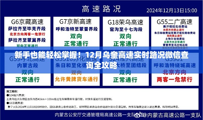 新手必备指南，乌奎高速实时路况微信查询全攻略（12月版）