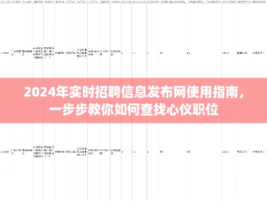 2024年实时招聘信息发布网使用指南，轻松查找心仪职位的步骤