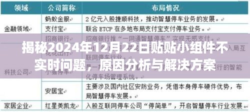 揭秘贴贴小组件不实时问题，原因分析与解决方案（针对2024年12月22日）