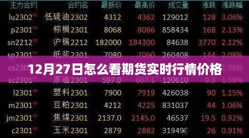 12月27日期货实时行情价格解析