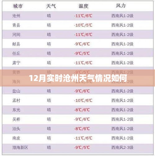 沧州最新天气实时更新报告