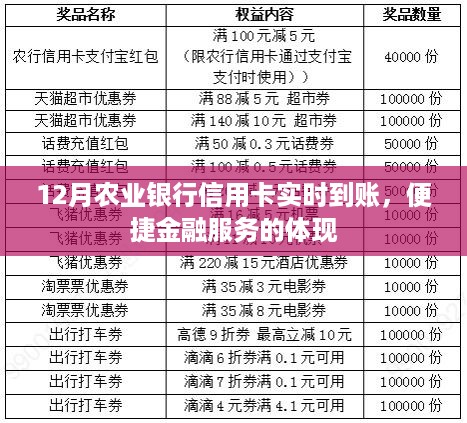 农行信用卡12月实时到账，便捷金融服务的标杆