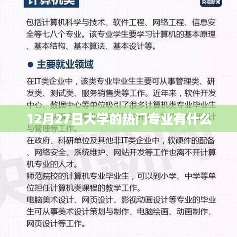 12月27日热门大学专业榜单揭晓