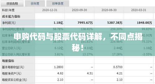 申购代码与股票代码详解，不同点揭秘！