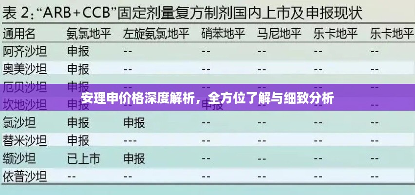 安理申价格深度解析，全方位了解与细致分析