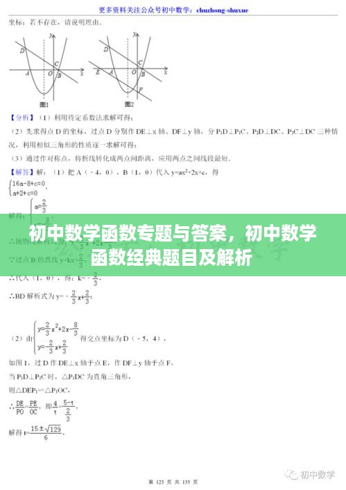 初中数学函数专题与答案，初中数学函数经典题目及解析 