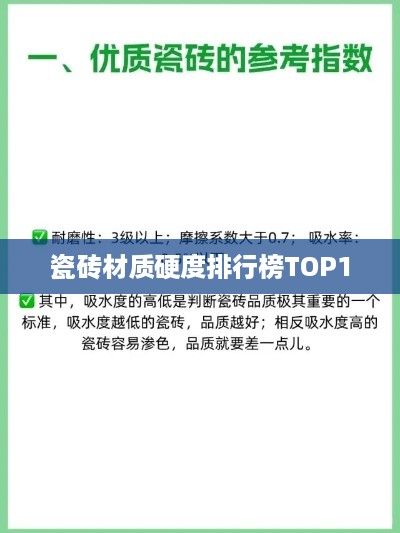 瓷砖材质硬度排行榜TOP10