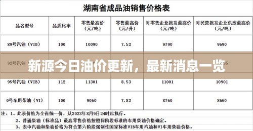 新源今日油价更新，最新消息一览