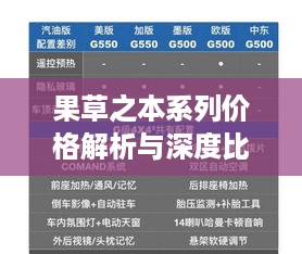 果草之本系列价格解析与深度比较，一文掌握所有信息