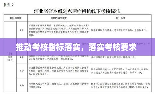 推动考核指标落实，落实考核要求 